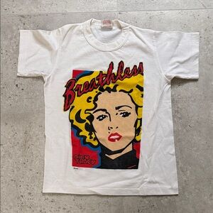 Vintage Madonna Dick Tracy Graphic T-Shirt with Breathless Design